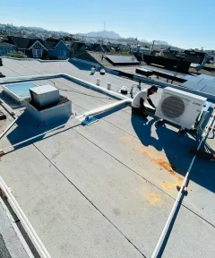 Rooftop HVAC equipment and ductwork