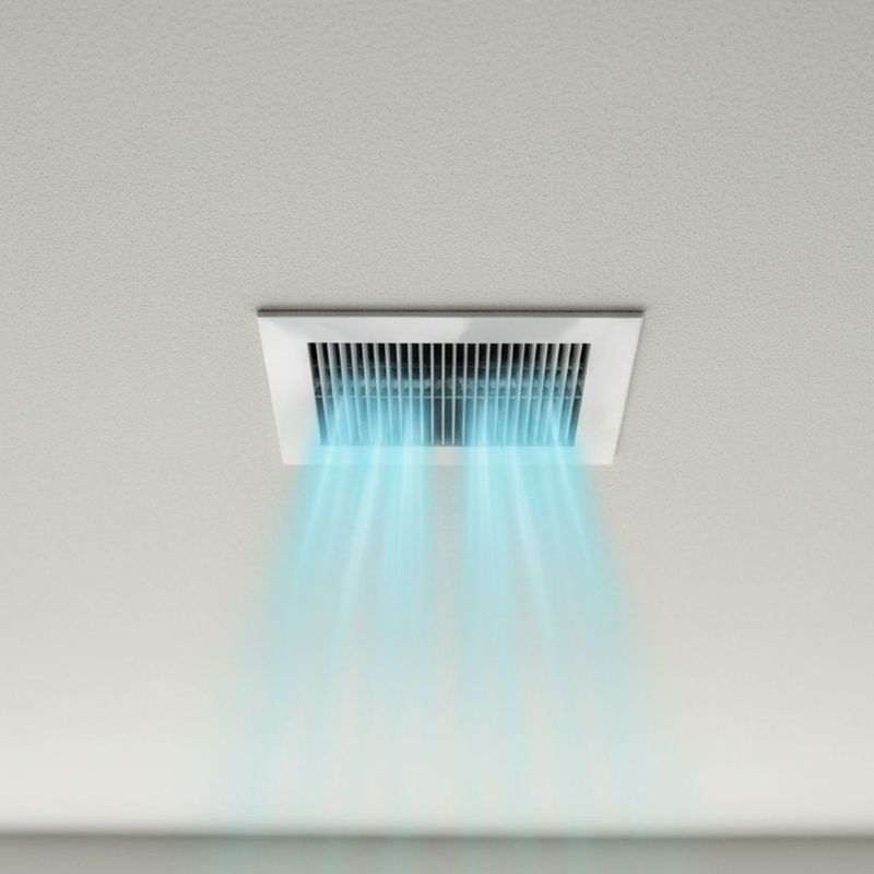 Illustration of airflow from a ceiling vent