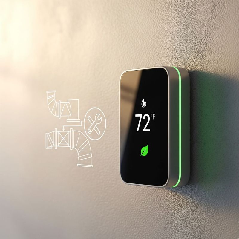 Wall thermostat displaying 72 degrees