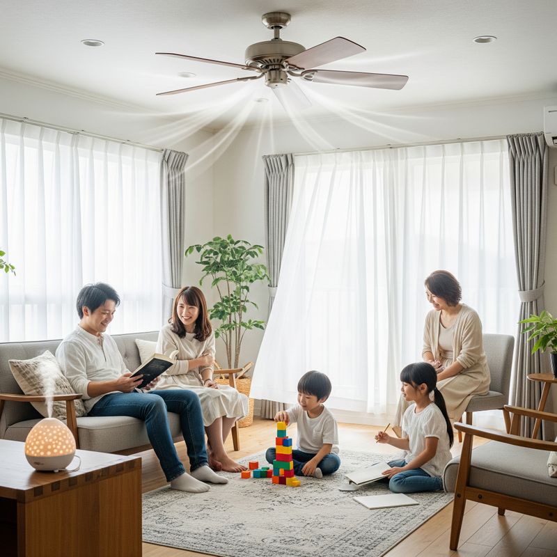 People relaxing in a furnished living room